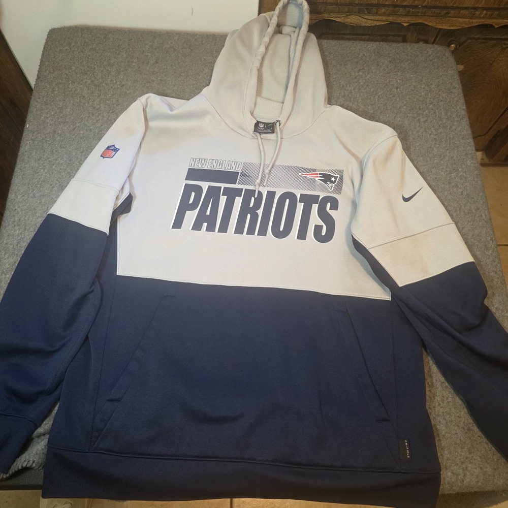Nfl On Feild Apparel New England Patriots Pullover Hoodie Nike Dri-fit Large H2